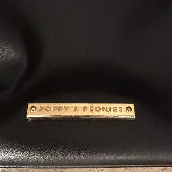 Poppy & Peonies Black Leather Backpack - Picture 2 of 9